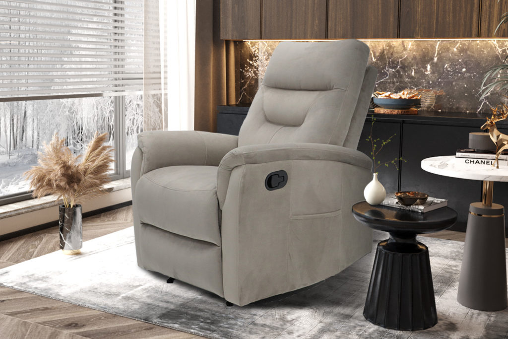 Ontspan fauteuil 'Breda' handmatig verstelbaar Stof Taupe