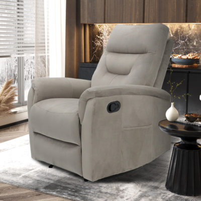 Ontspan fauteuil 'Breda' handmatig verstelbaar Stof Taupe