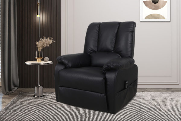 Elektrische Relaxfauteuil met lift 'Osaka' PU Zwart