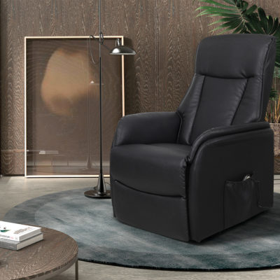 Elektrische Relaxfauteuil met lift 'Miami' PU Zwart