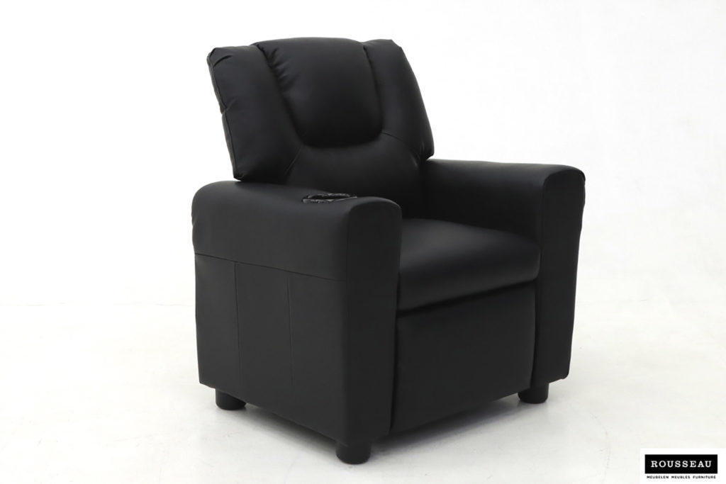 Mini-Relax fauteuil 'Renée' handmatig verstelbaar PU Zwart - Afbeelding 2