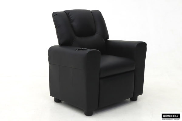 Mini-Relax fauteuil 'Renée' handmatig verstelbaar PU Zwart - Afbeelding 2