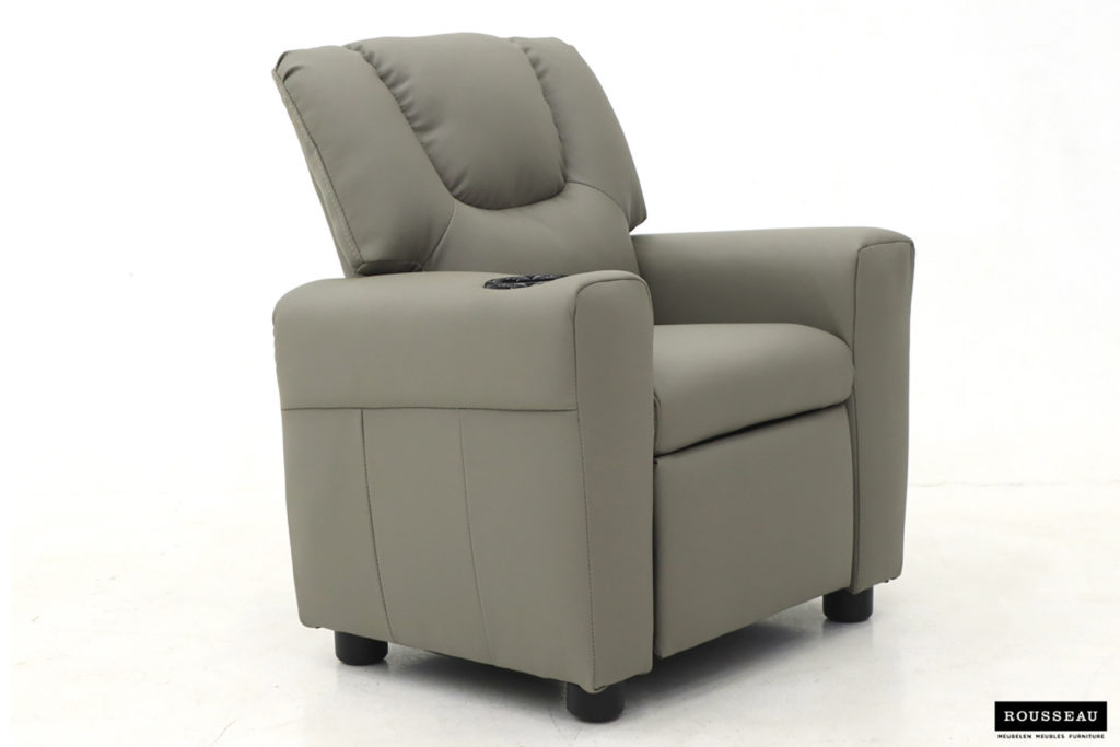 Mini-Relax fauteuil 'Renée' handmatig verstelbaar PU Grijs - Afbeelding 2