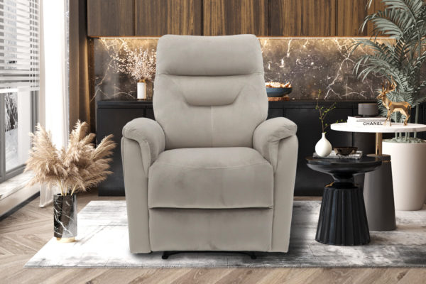 Ontspan fauteuil 'Breda' handmatig verstelbaar Stof Taupe - Afbeelding 2