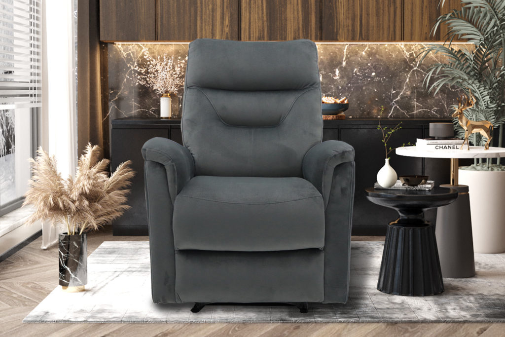 Ontspan fauteuil 'Breda' handmatig verstelbaar Stof Grijs - Afbeelding 2