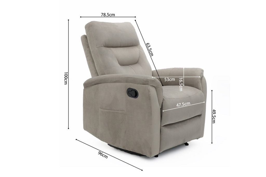 Ontspan fauteuil 'Breda' handmatig verstelbaar Stof Taupe - Afbeelding 11