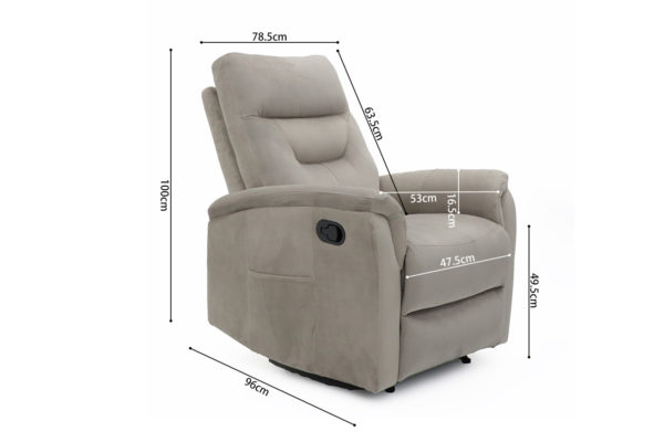 Ontspan fauteuil 'Breda' handmatig verstelbaar Stof Taupe - Afbeelding 11
