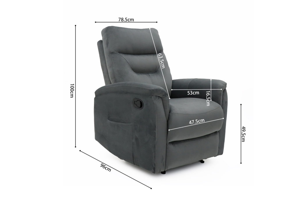 Ontspan fauteuil 'Breda' handmatig verstelbaar Stof Grijs - Afbeelding 11