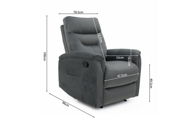 Ontspan fauteuil 'Breda' handmatig verstelbaar Stof Grijs - Afbeelding 11