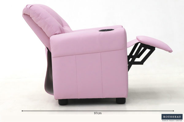 Mini-Relax fauteuil 'Renée' handmatig verstelbaar PU Roze - Afbeelding 11