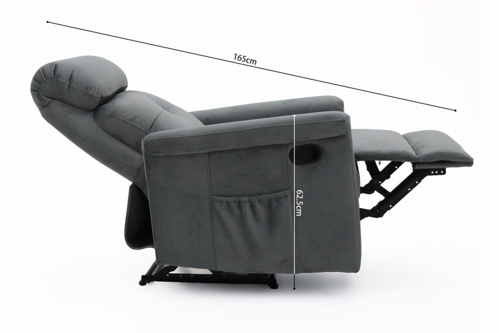 Ontspan fauteuil 'Wuhan' handmatig verstelbaar Stof Grijs - Afbeelding 12
