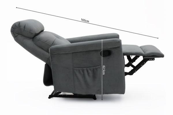 Ontspan fauteuil 'Wuhan' handmatig verstelbaar Stof Grijs - Afbeelding 12