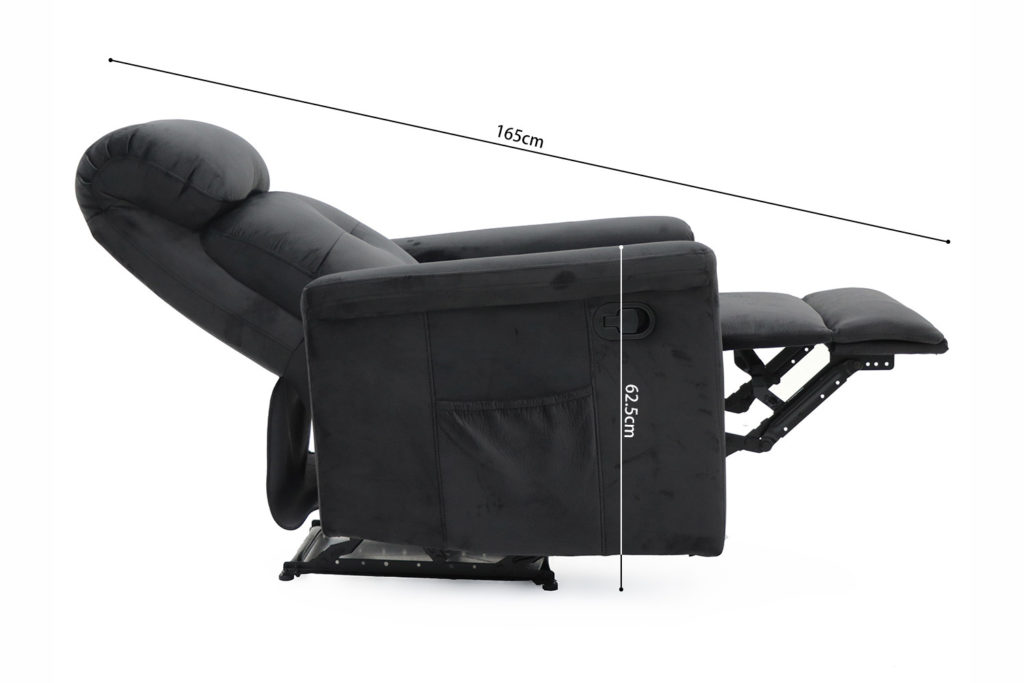 Ontspan fauteuil 'Wuhan' handmatig verstelbaar Stof Zwart - Afbeelding 12