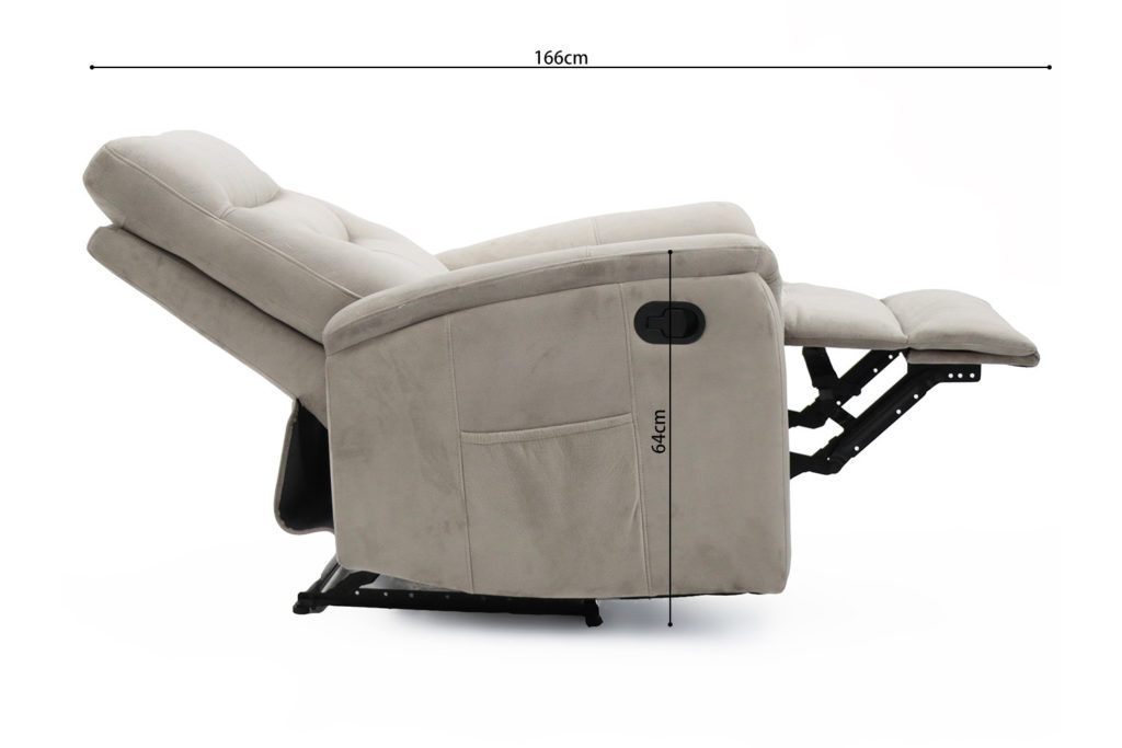 Ontspan fauteuil 'Breda' handmatig verstelbaar Stof Taupe - Afbeelding 12