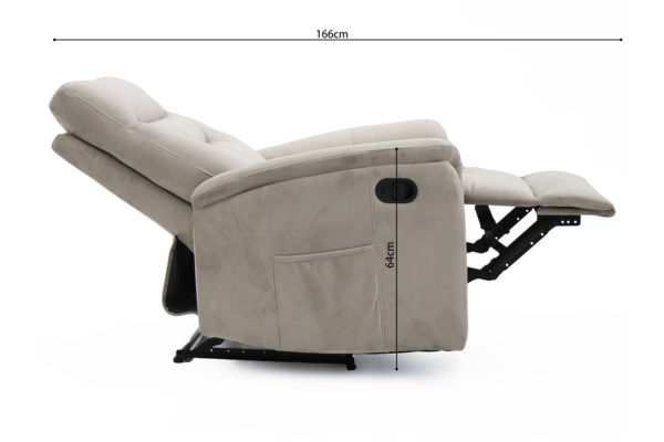 Ontspan fauteuil 'Breda' handmatig verstelbaar Stof Taupe - Afbeelding 12