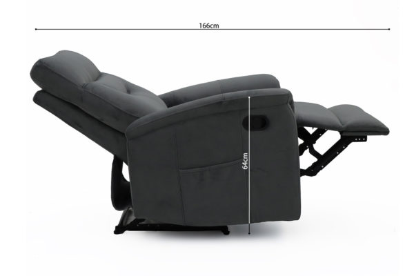 Ontspan fauteuil 'Breda' handmatig verstelbaar Stof Grijs - Afbeelding 12