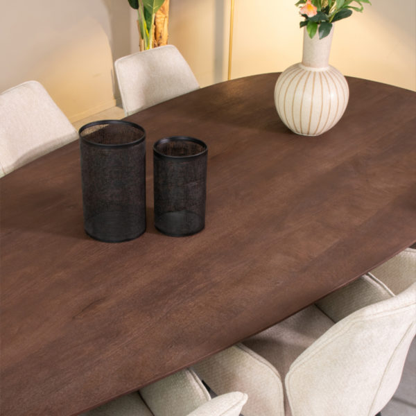 LABEL51 Eetkamertafel Wow - Espresso - Mangohout - 240x110 cm - Afbeelding 2