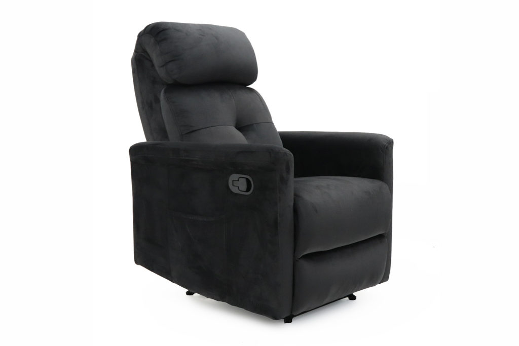 Ontspan fauteuil 'Wuhan' handmatig verstelbaar Stof Zwart - Afbeelding 3