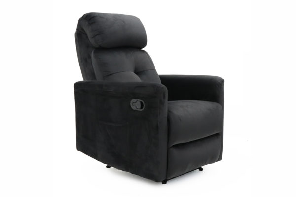 Ontspan fauteuil 'Wuhan' handmatig verstelbaar Stof Zwart - Afbeelding 3