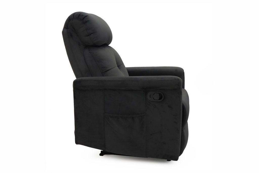 Ontspan fauteuil 'Wuhan' handmatig verstelbaar Stof Zwart - Afbeelding 4