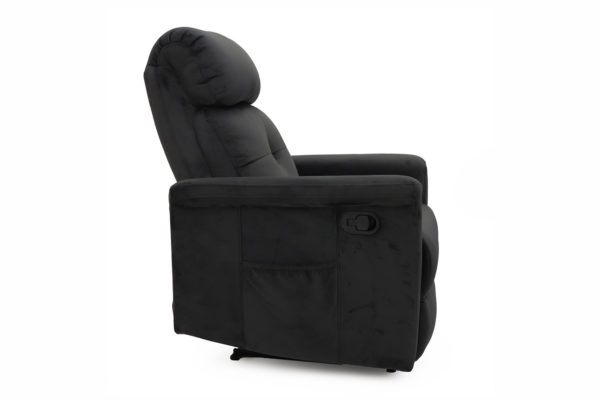 Ontspan fauteuil 'Wuhan' handmatig verstelbaar Stof Zwart - Afbeelding 4