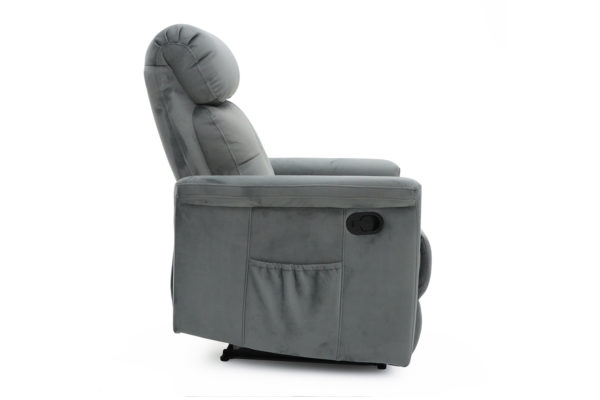 Ontspan fauteuil 'Wuhan' handmatig verstelbaar Stof Grijs - Afbeelding 4