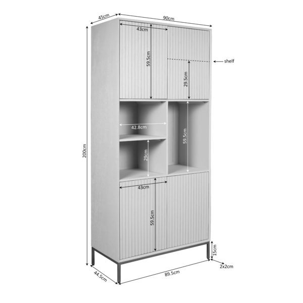 Boekenkast Madison Natuurlijk | 90 cm - Afbeelding 4
