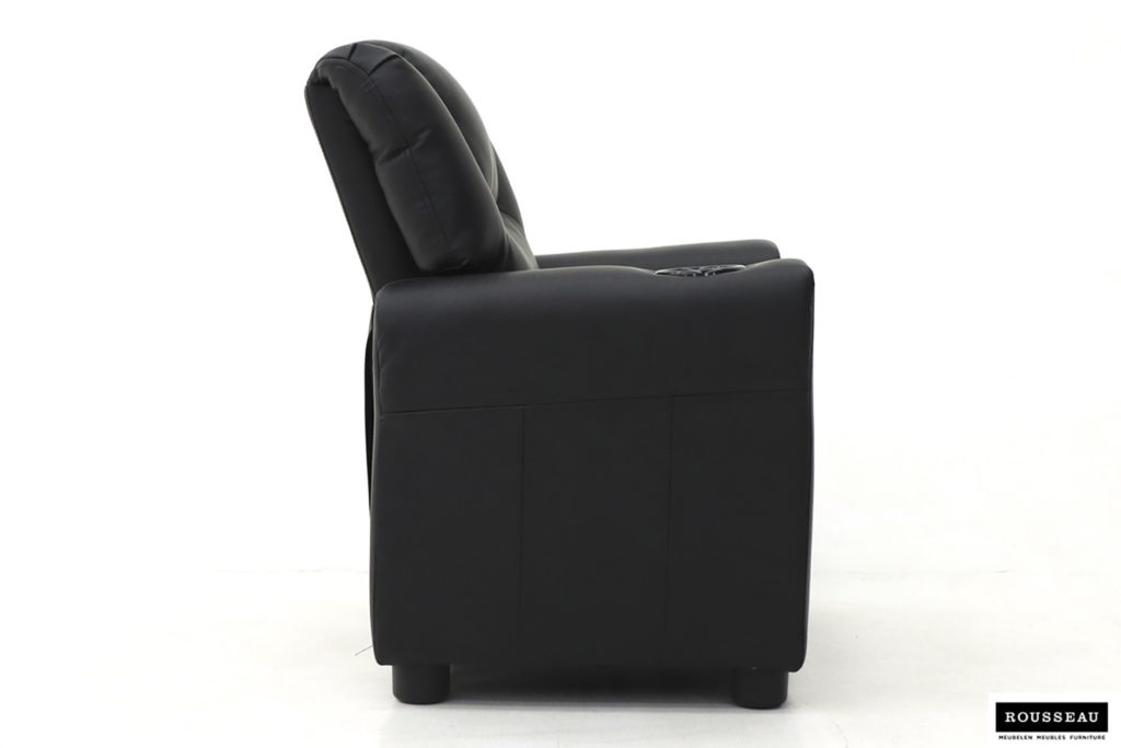 Mini-Relax fauteuil 'Renée' handmatig verstelbaar PU Zwart - Afbeelding 4