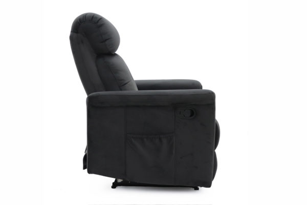 Ontspan fauteuil 'Wuhan' handmatig verstelbaar Stof Zwart - Afbeelding 5