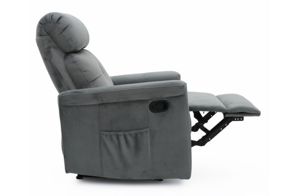 Ontspan fauteuil 'Wuhan' handmatig verstelbaar Stof Grijs - Afbeelding 5