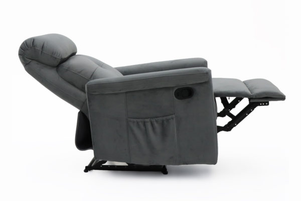 Ontspan fauteuil 'Wuhan' handmatig verstelbaar Stof Grijs - Afbeelding 6