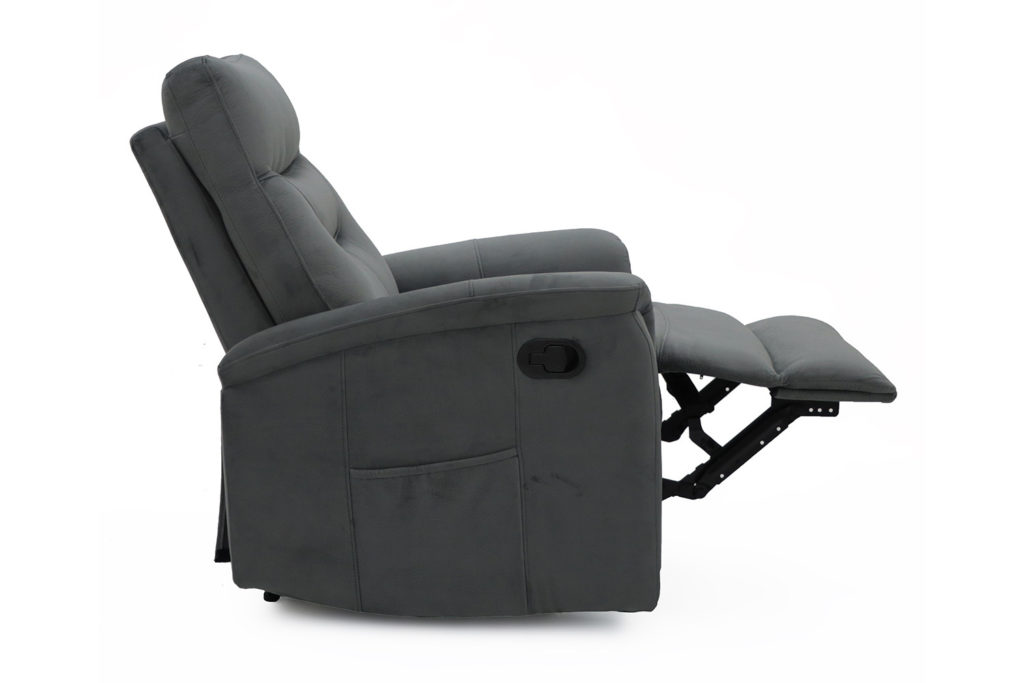 Ontspan fauteuil 'Breda' handmatig verstelbaar Stof Grijs - Afbeelding 6