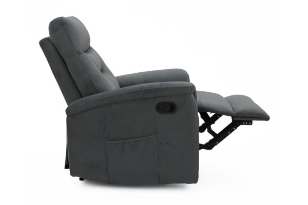 Ontspan fauteuil 'Breda' handmatig verstelbaar Stof Grijs - Afbeelding 6