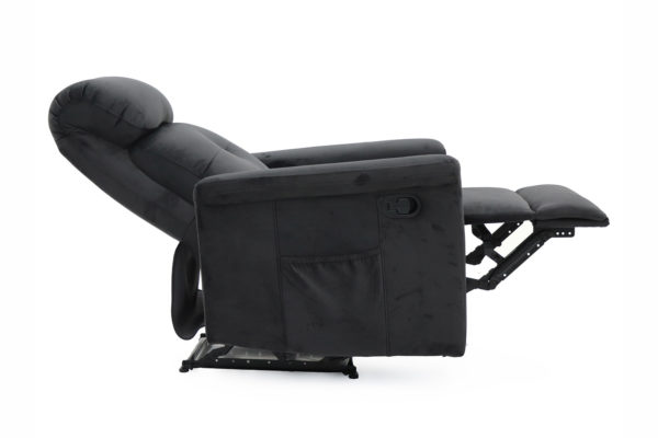 Ontspan fauteuil 'Wuhan' handmatig verstelbaar Stof Zwart - Afbeelding 7