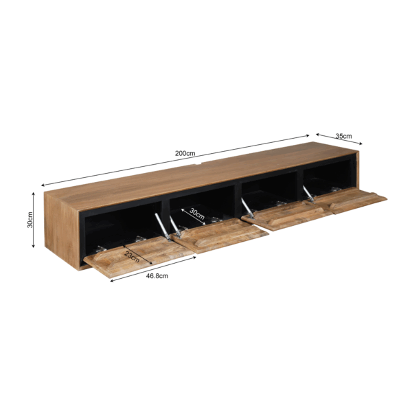 Zwevend tv-meubel RichWood | 200 cm - Afbeelding 7