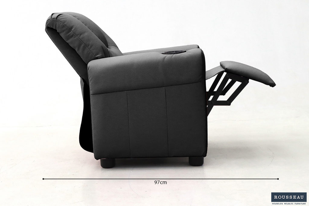 Mini-Relax fauteuil 'Renée' handmatig verstelbaar PU Zwart - Afbeelding 8