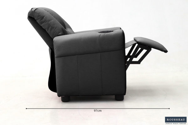 Mini-Relax fauteuil 'Renée' handmatig verstelbaar PU Zwart - Afbeelding 8