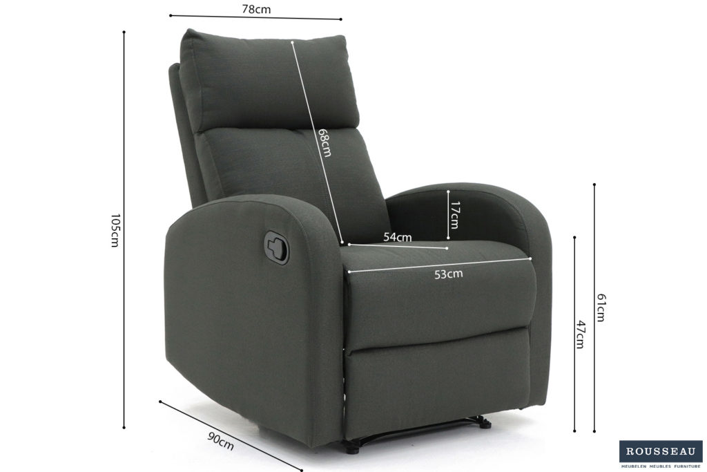 Ontspan fauteuil 'Frankrijk' handmatig verstelbaar Stof Grijs - Afbeelding 9