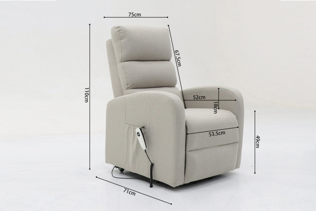 Elektrische relaxfauteuil met lift 'Bruges' Stof Lichtgrijs - Afbeelding 9