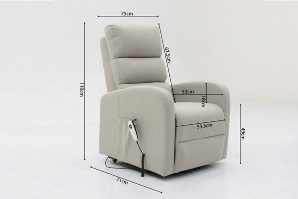 Elektrische relaxfauteuil met lift 'Bruges' Stof Lichtgrijs - Afbeelding 9
