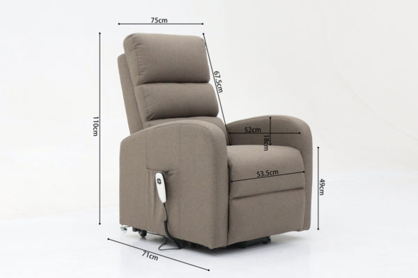 Elektrische relaxfauteuil met lift 'Bruges' Stof Taupe - Afbeelding 9