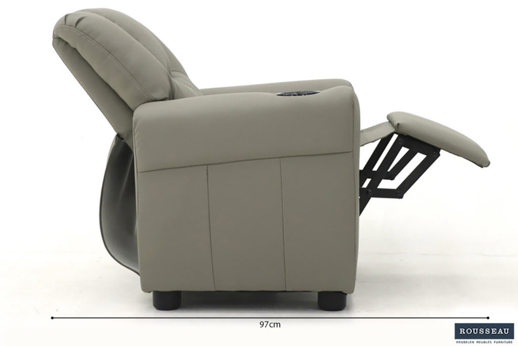 Mini-Relax fauteuil 'Renée' handmatig verstelbaar PU Grijs - Afbeelding 10