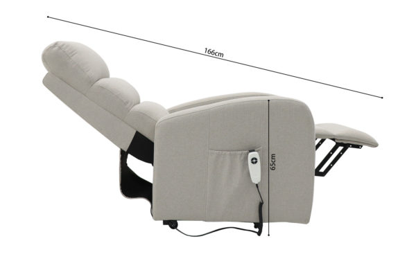 Elektrische relaxfauteuil met lift 'Bruges' Stof Lichtgrijs - Afbeelding 10