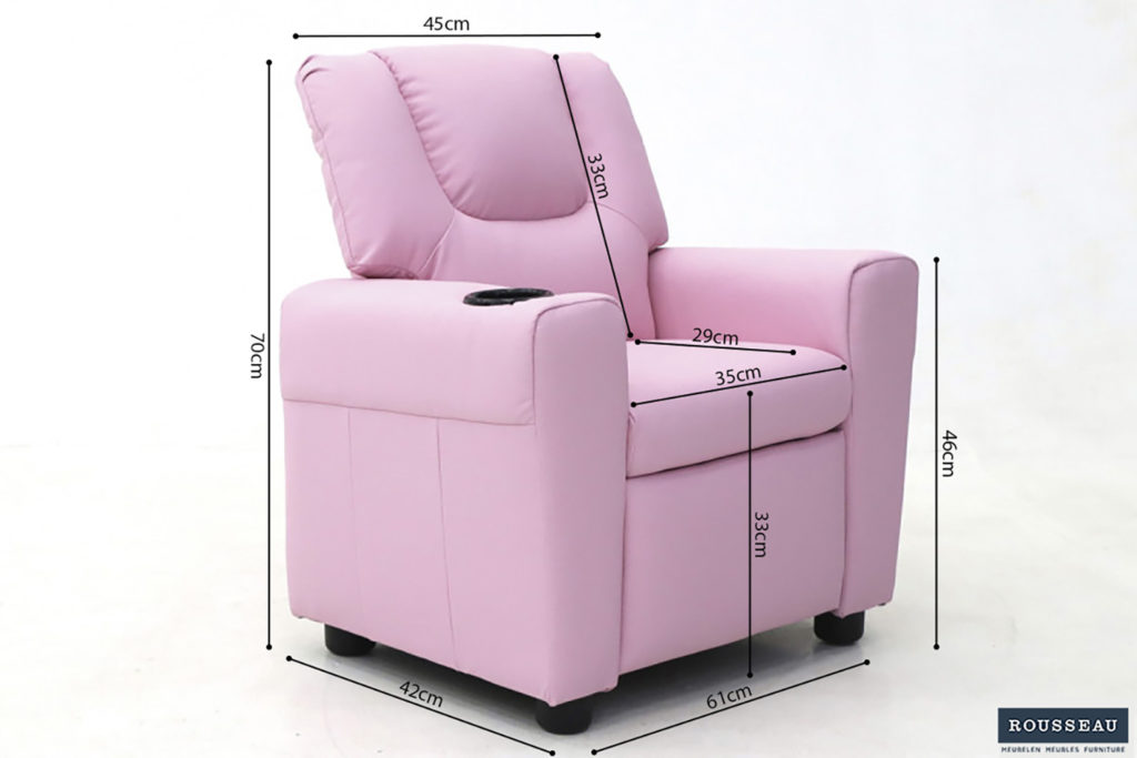 Mini-Relax fauteuil 'Renée' handmatig verstelbaar PU Roze - Afbeelding 10
