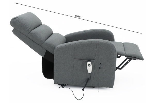Elektrische relaxfauteuil met lift 'Bruges' Stof Donkergrijs - Afbeelding 10