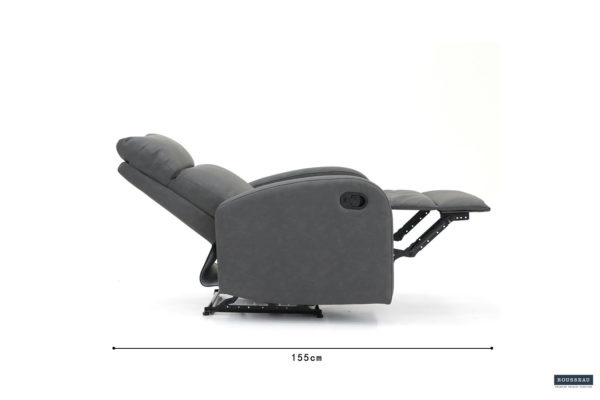 Ontspan fauteuil 'Frankrijk' handmatig verstelbaar PU Zwart - Afbeelding 10