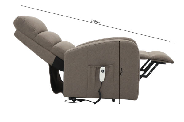 Elektrische relaxfauteuil met lift 'Bruges' Stof Taupe - Afbeelding 10