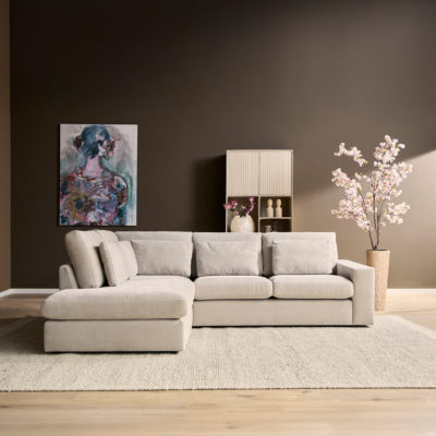 MijnSofa Jesse | Ottomane Links + 2,5 zits | Beige