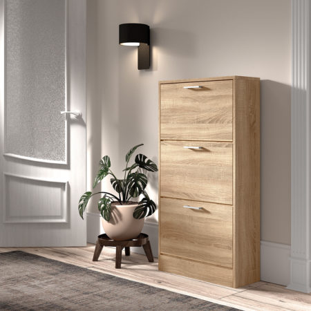 Schoenenkast 'Carini' 3 laden Sonoma (1c)