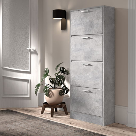 Schoenenkast 'Carini' 4 laden Beton (1c)